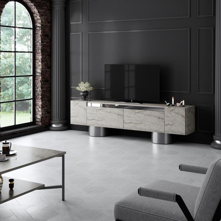 Actual product image Skye Decor Bohem Silver TV Stand (180 x 50 x 30 cm)