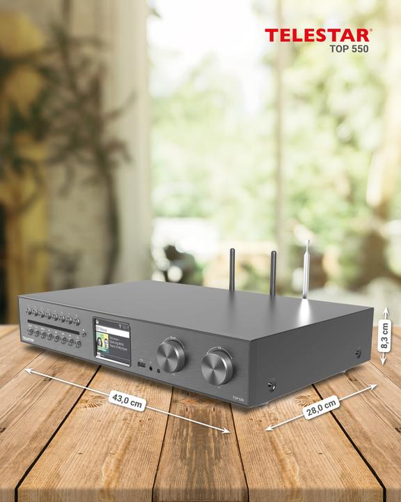 Actual product image Telestar TOP 550 sw All-In-One-System 43cm,Verstärker,CD,Internet/DAB+/UKW,BT (CD player, Bluetooth Receiver)