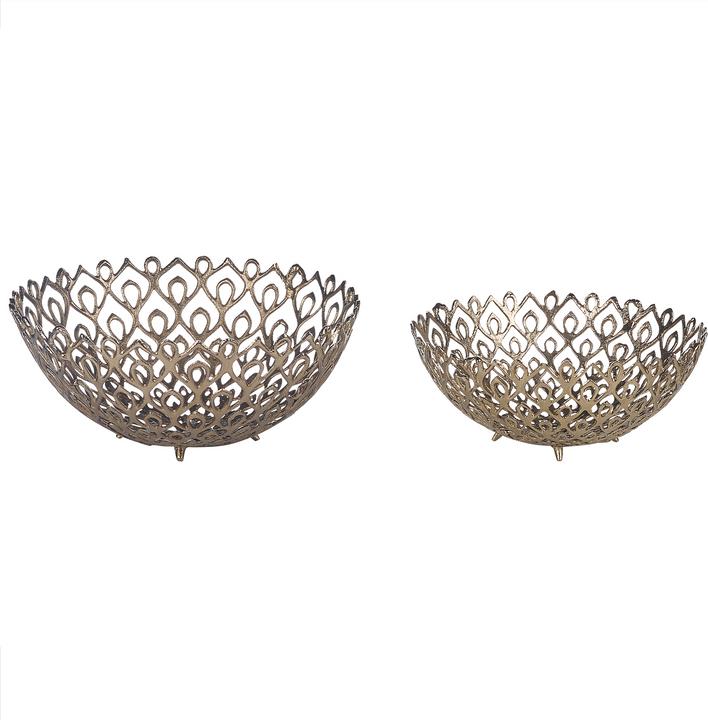 Produktbild Beliani Dekoschale Aluminium gold 2er Set GROGOL (45 x 45 x 20 cm)