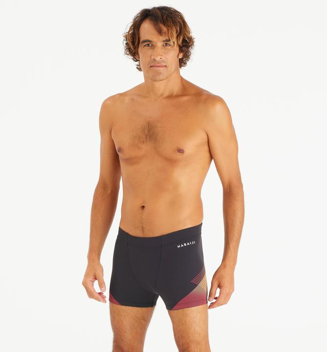 Image du produit Nabaiji Boxer de bain natation Homme - 500 Fiti noir tria rouge (50)