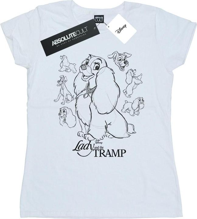 Disney Lady And The Tramp Collage Sketch TShirt (S)