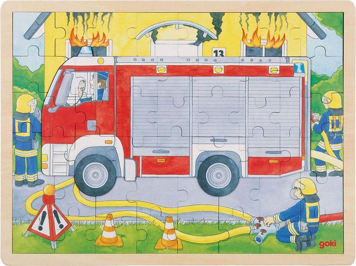 Produktbild Goki Kleinkinder Puzzle Feuerwehreinsatz (60 Teile)