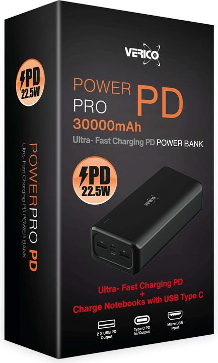 Produktbild Verico Power Pro PD (30000 mAh, 22.50 W, 111 Wh)