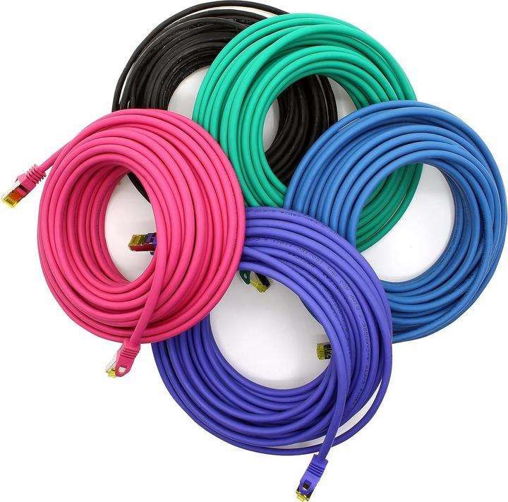 Image du produit 1aTTack Lot de 5 câbles réseau Cat.7 (PiMF, S/FTP, 7.50 m)