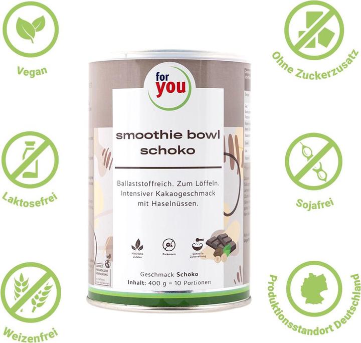 Actual product image For You smoothie bowl chocolate (10 Piece, Powder, 400 g)