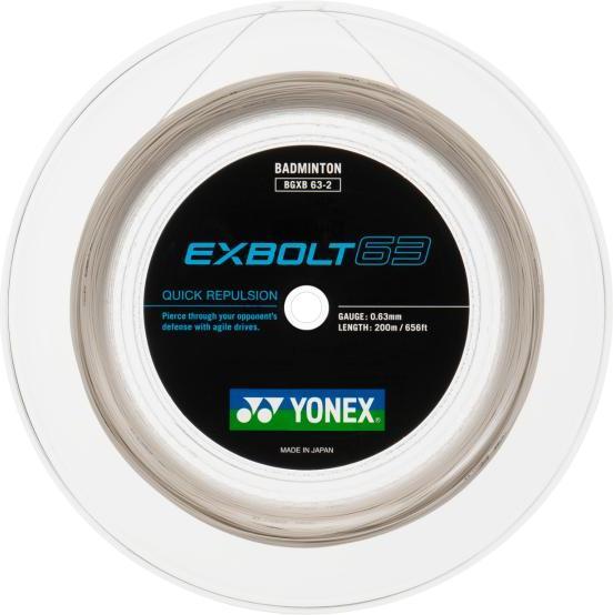 Yonex BG EXBOLT63 / 200m-Rolle, weiss, 0,63mm