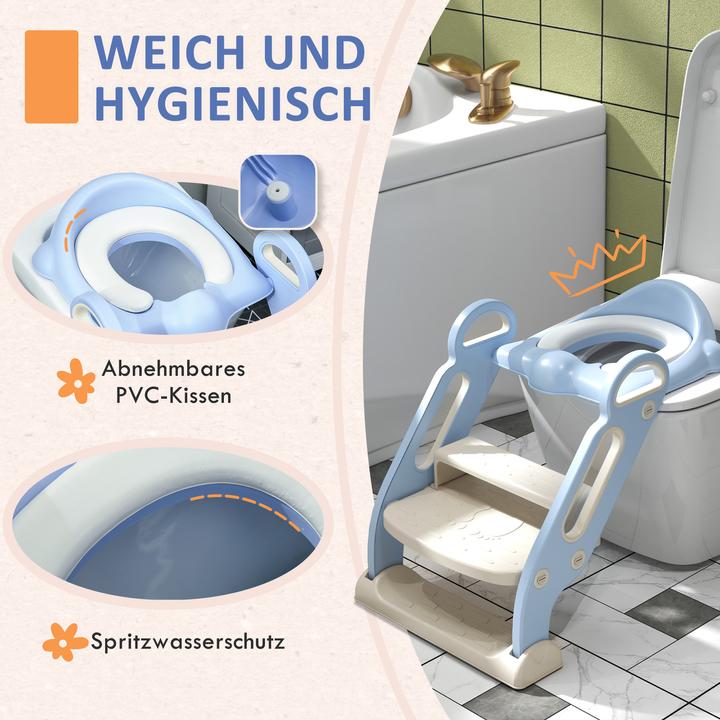 Image du produit Swisshandel24 Siège de toilette pour enfants, entraîneur de toilette avec marches, poignée, accessoire de
