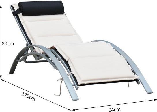 Immagine prodotto Outsunny Sedia a sdraio in alluminio (170 cm)