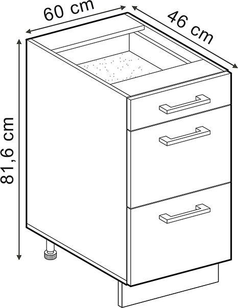 Actual product image Vicco Kitchen cabinet with drawer R-Line (60 x 46 x 81.5 cm)