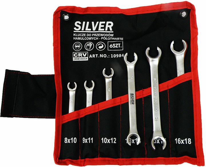 Actual product image Silver one set of open-end spanners, set of 6 (10984)