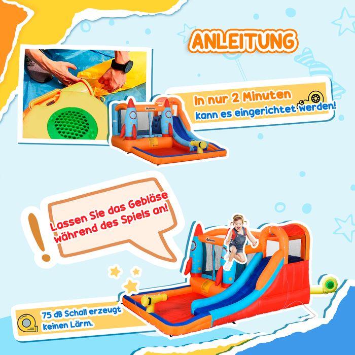 Produktbild Swisshandel24 Aufblasbare Hüpfburg, Kinderburg mit Gebläse, 3-8 Jahre, Oxford-, Polyester-Gewebe