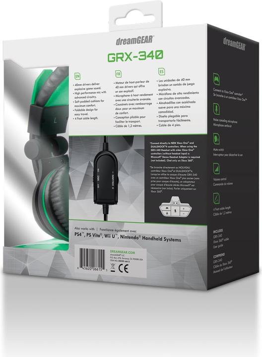 Immagine prodotto dreamGear GRX-340 Cuffia da gioco avanzata per Xbox One - Microfono a braccio - Telecomando in linea (Cablato)
