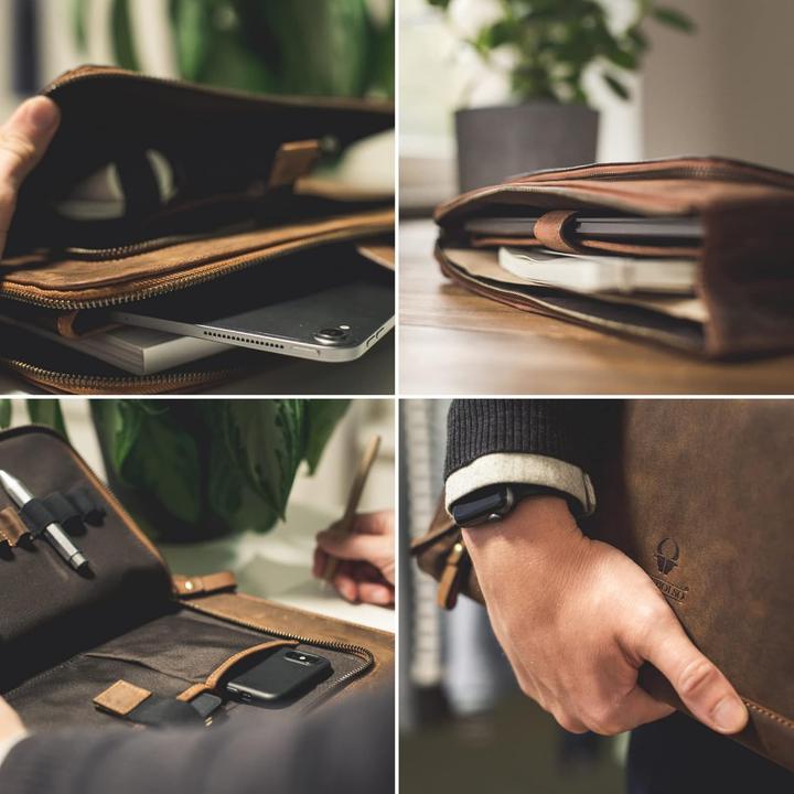 Produktbild Donbolso Leren Notebooktas Londen 15.6 inch, Mannen/Vrouwen, Bruin (15")