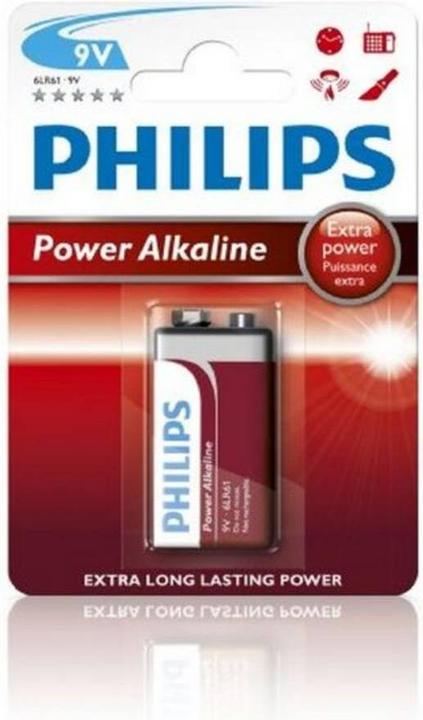 Image du produit Philips Power Life 6LR61P1B - Pile 9V - alcaline (1 pcs, 9V Block)