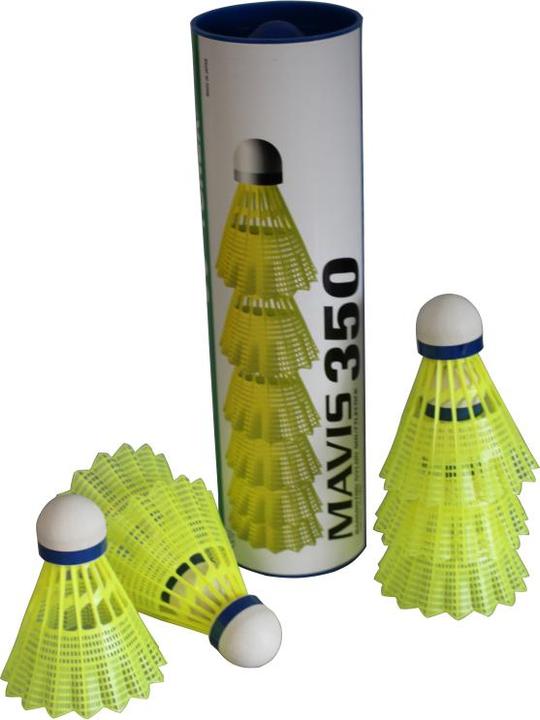 Image du produit Yonex Mavis 350 Nylon jaune, bleu (1 boîte de 6 volants)
