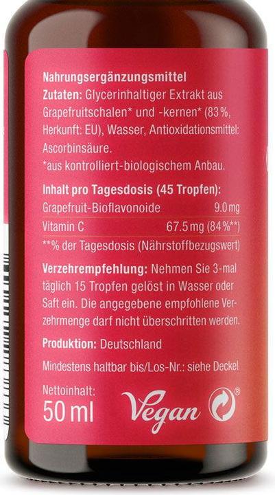 Nutritional values and ingredients Effective Nature Grapefruitkernextrakt (1 Piece, Liquid)
