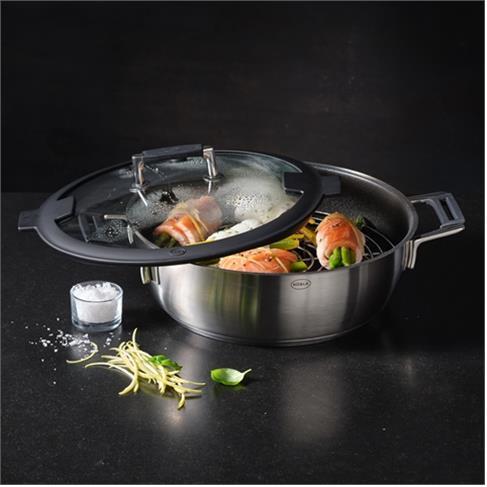 Actual product image Rösle Dampfgarer SILENCE PRO Stahlgrau (28 cm, Steam cooker, Stainless steel)