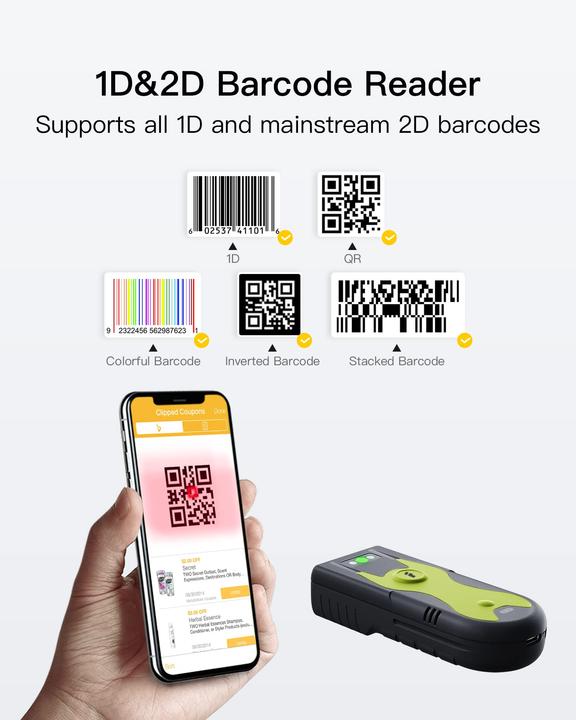 Actual product image Inateck Barcodescanner 42 green (BCST-42 green) (2D barcodes, 1D barcodes)