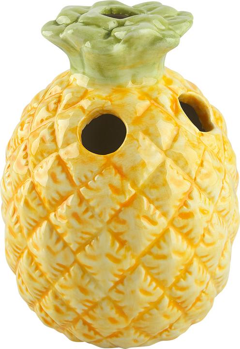 Actual product image Beliani Bathroom set 4-piece ceramic pineapple motif yellow MAICAO