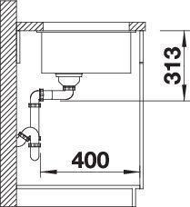 Produktbild Blanco Subline 400-U (Unterbauspüle, 43 cm, 46 cm)