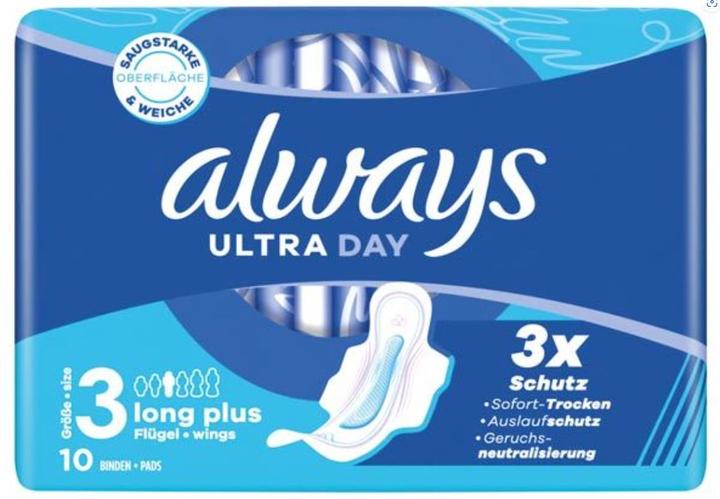 Produktbild Always Ultra Binde Long Plus mit Flügeln (10 x)