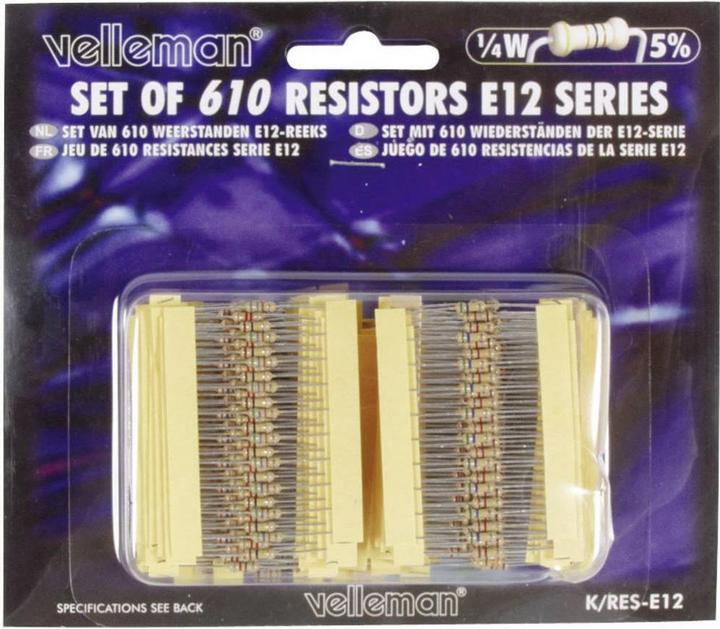 Actual product image Velleman K/RESE12 Resistor Set
