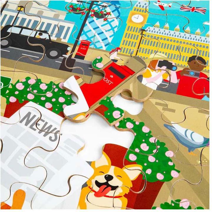 Produktbild Bigjigs Holz-Bodenpuzzle „London City“, 48-teilig.