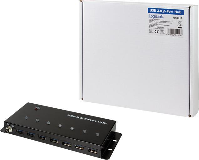 Immagine prodotto LogiLink Hub USB 3.0, 7 porte, versione industriale (USB-B, 7 Porti)