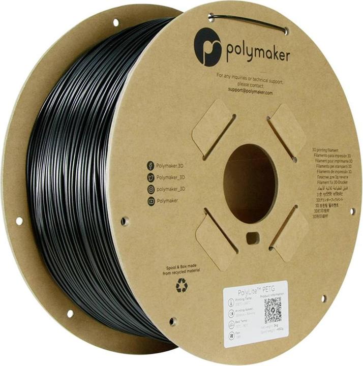 Actual product image Polymaker PolyLite PETG (PETG, 1.75 mm, 3000 g, Black)