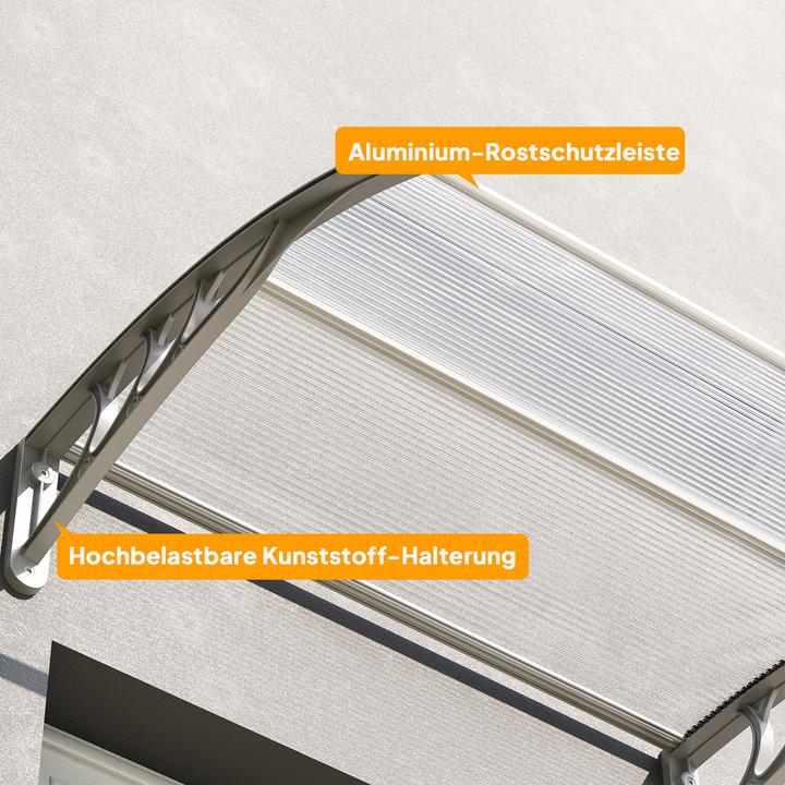 Produktbild Outsunny Vordach für Haustür Polycarbonat Silber
