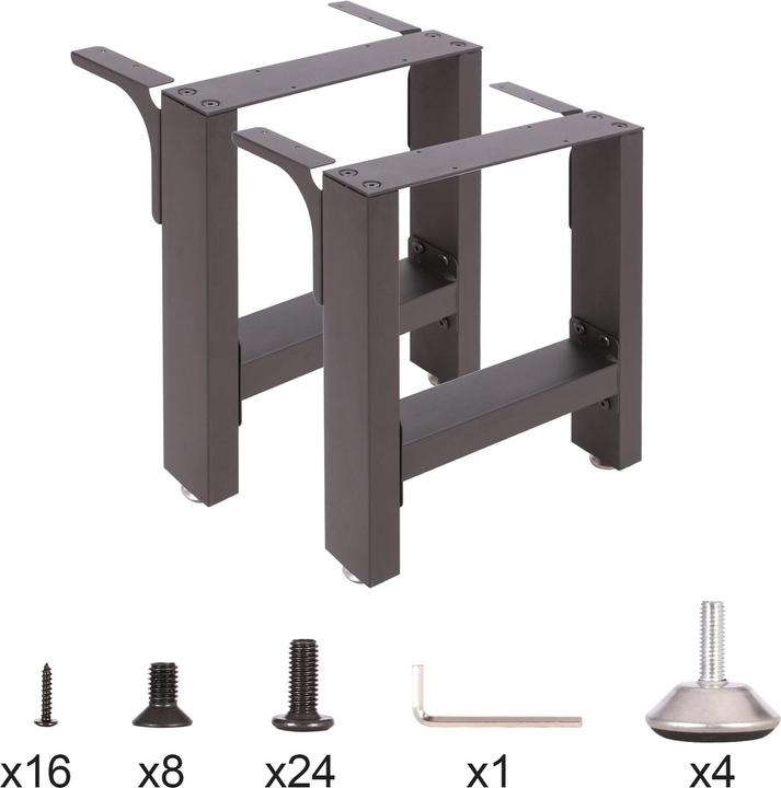 Produktbild Wiltec Bankkufen Set 40x43 cm pulverbeschichtet Tischkufen Bankbeine