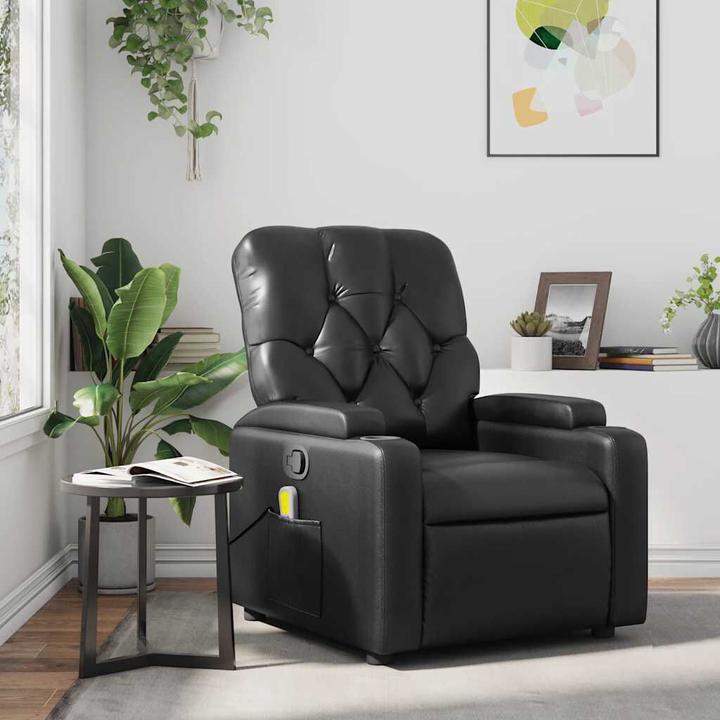 VidaXL Massagesessel Schwarz Kunstleder,Farbe: Schwarz,Material