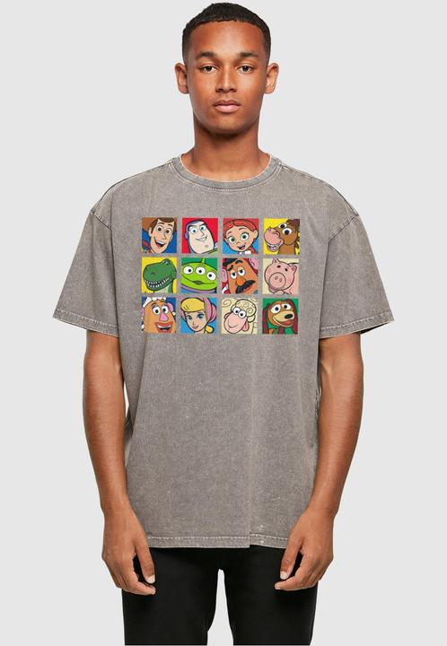Actual product image Absolute Cult Toy Story - Character Squares Acid Washed Oversize Tee - 115009 (L)