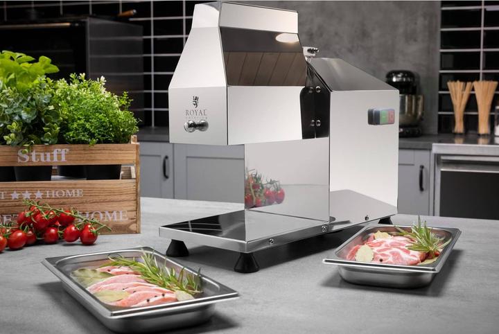 Actual product image Royal Catering Elektrischer Fleischklopfer Gastro Profi Fleischmürber 350 W 75 U/min Edelstahl