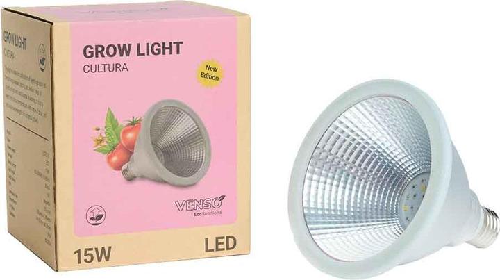 Actual product image Venso EcoSolutions E27 "Cultura" plant lamp 15W 60 °, improved photosynthesis and higher chlorophyll (LED)