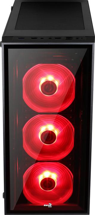 Produktbild AeroCool Quartz Red Midi-Tower - schwarz Window (ATX, mATX, Mini-ITX)