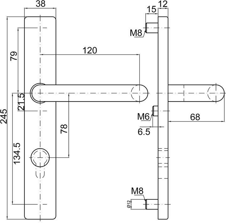 Actual product image MSL Door plates with handle 5973 (Door plate set)