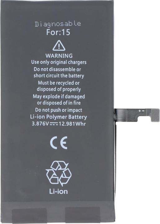 Produktbild AccuCell Akku Apple iPhone 15, A3018, 1/CP5/46/87