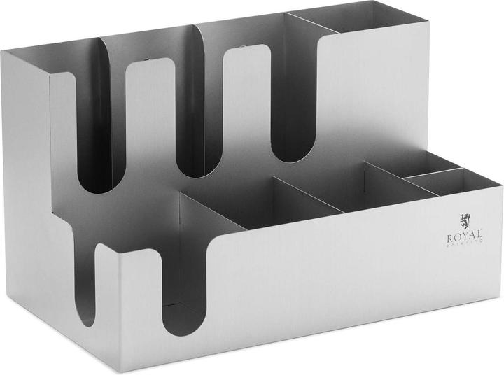 Actual product image Royal Catering Ständer für Becher und Deckel Halterung Spendersystem 9 Fächer Edelstahl