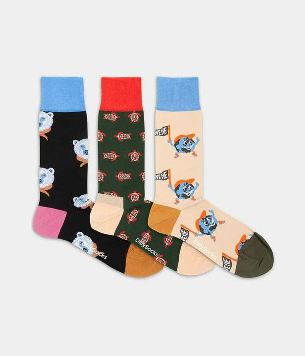 Produktbild DillySocks Around the World (3er Pack, 41 - 46)