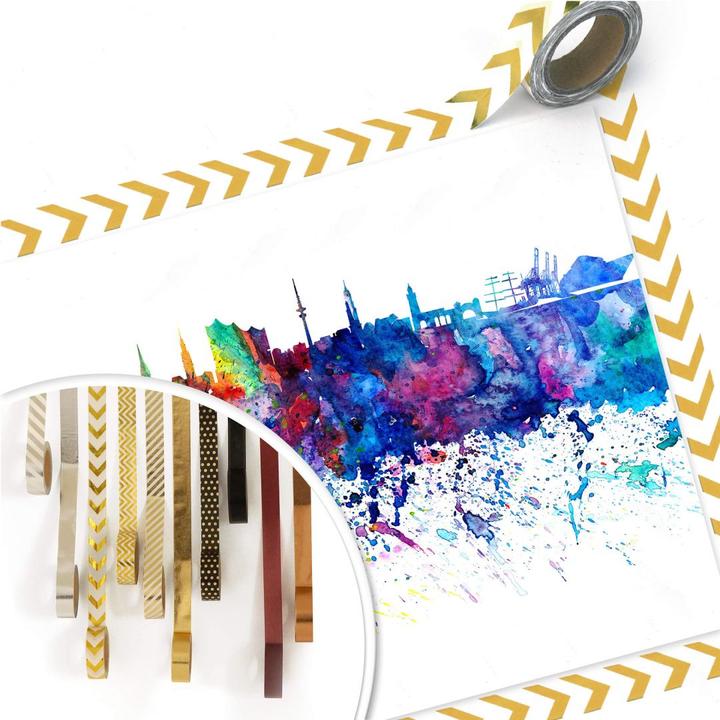 Produktbild Trenddeko Hamburg Aquarell Skyline (80 x 60 cm)