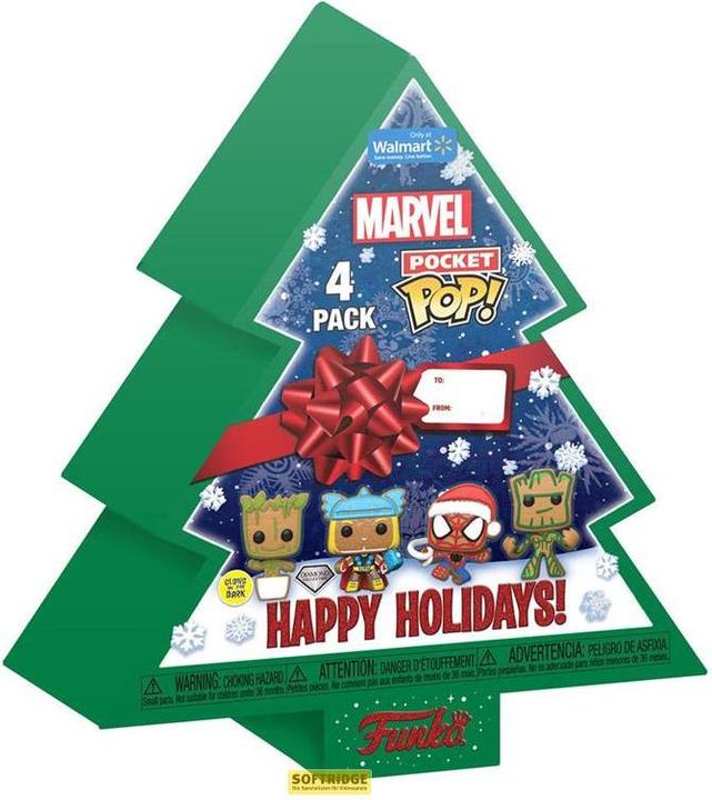 Actual product image Funko Pocket Pop! Marvel - Tree Holiday Box 4-Pack