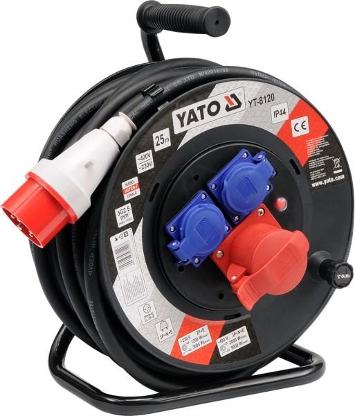 Produktbild Yato Kabeltrommel Verlängerungskabel 25 m, 5G2,5 mm 230/400 V (25 m, 2.50 mm²)