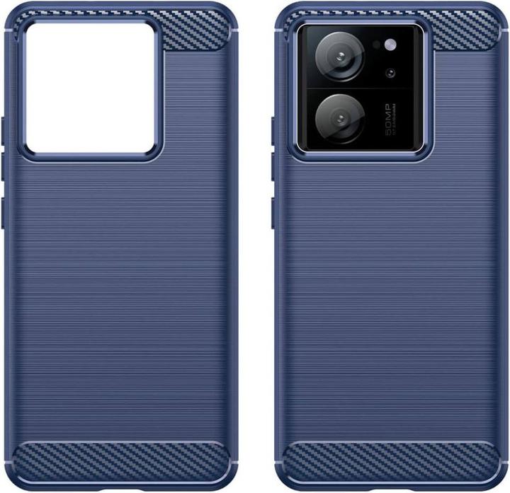 Produktbild Cover-Discount Xiaomi 13T / 13T Pro - Metall Carbon Look Hülle blau (Xiaomi 13T)