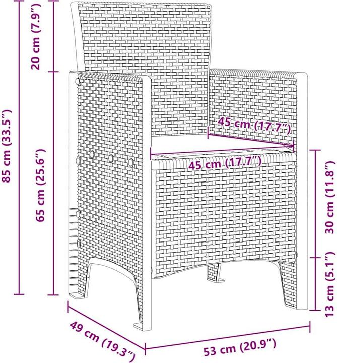 Produktbild VidaXL Outdoor-Dining-Set (100 cm)