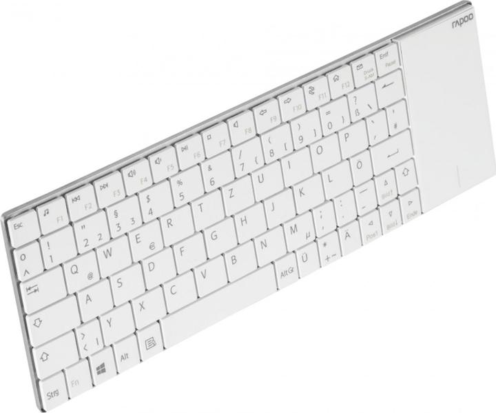Productafbeelding Rapoo E2710 Draadloos Multimedia Touchpad Toetsenbord Wit (DE, Bedraad)