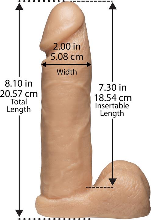 Actual product image Doc Johnson Realistic Cock - With Ultra Harness - 8 Inch