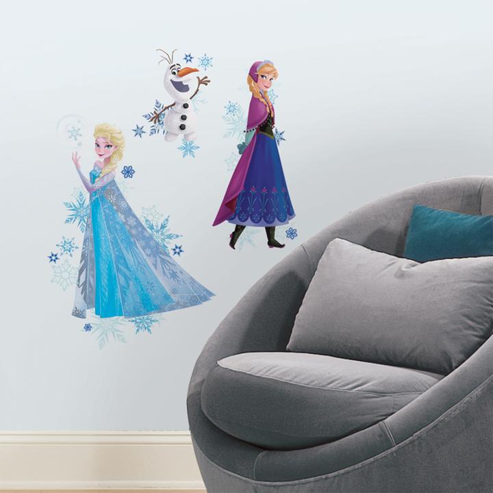 Produktbild Roommates RM - DISNEY Frozen Anna, Elsa & Olaf mit Schneeflocken (6 x 6 x 72 cm)