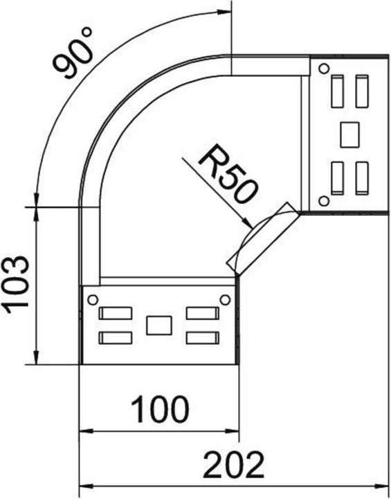 Produktbild OBO Bettermann Bogen RBM 90 610 FS 60x100 90Grad (2.10 cm)