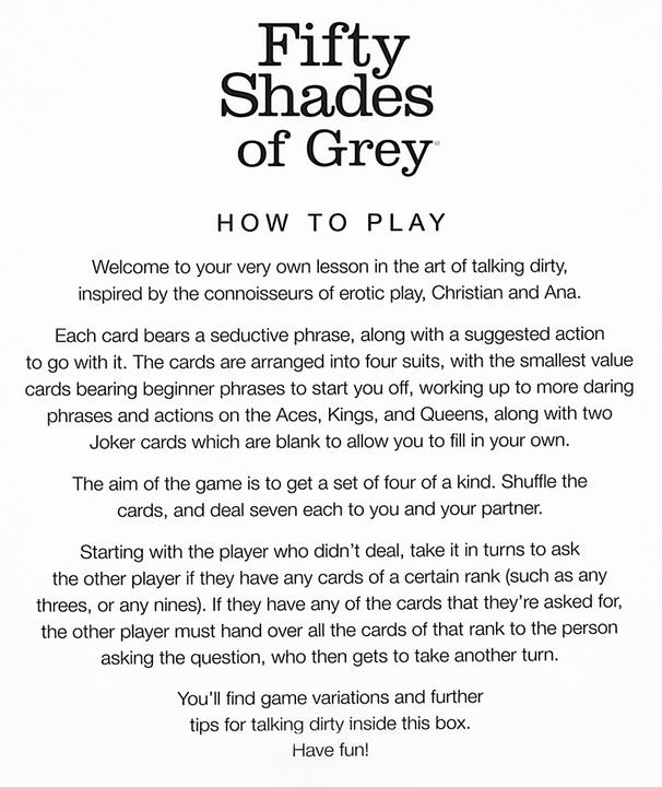 Actual product image Fifty Shades of Grey Play Nice Talk Dirty Inspiration Cards (Other, English)